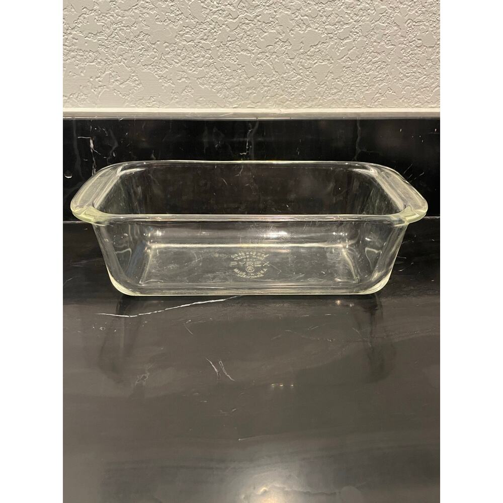 VTG Pyrex clear glass loaf pan 1950's - 1960's